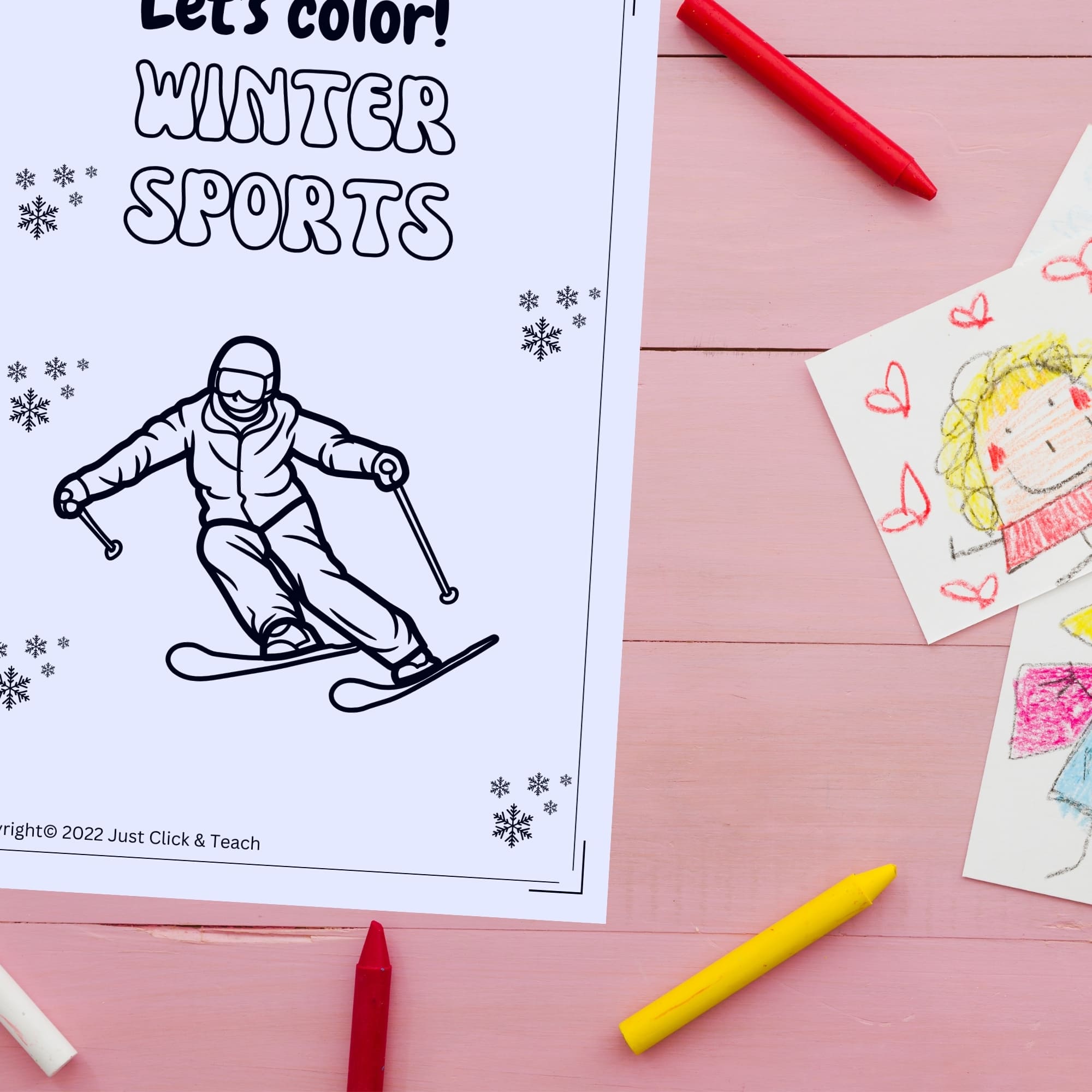 Winter no prep coloring pages winter sports no prep preschool coloring pages made by teachers