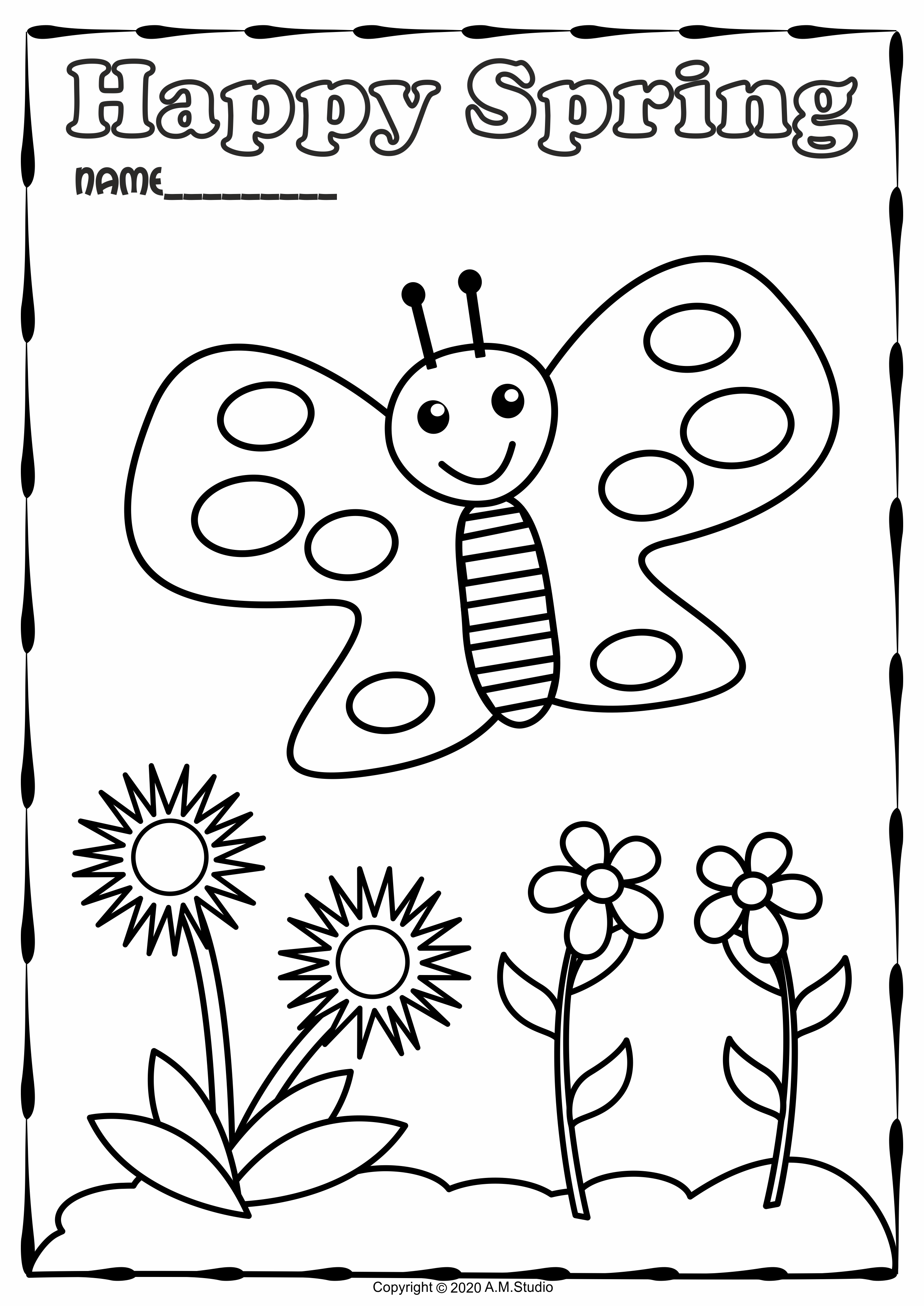 Spring coloring pages