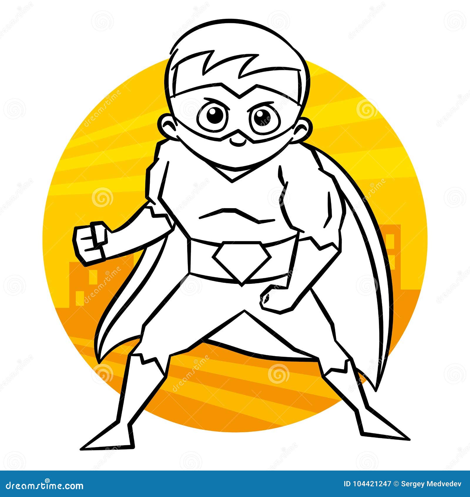 Superhero coloring page stock vector illustration of people