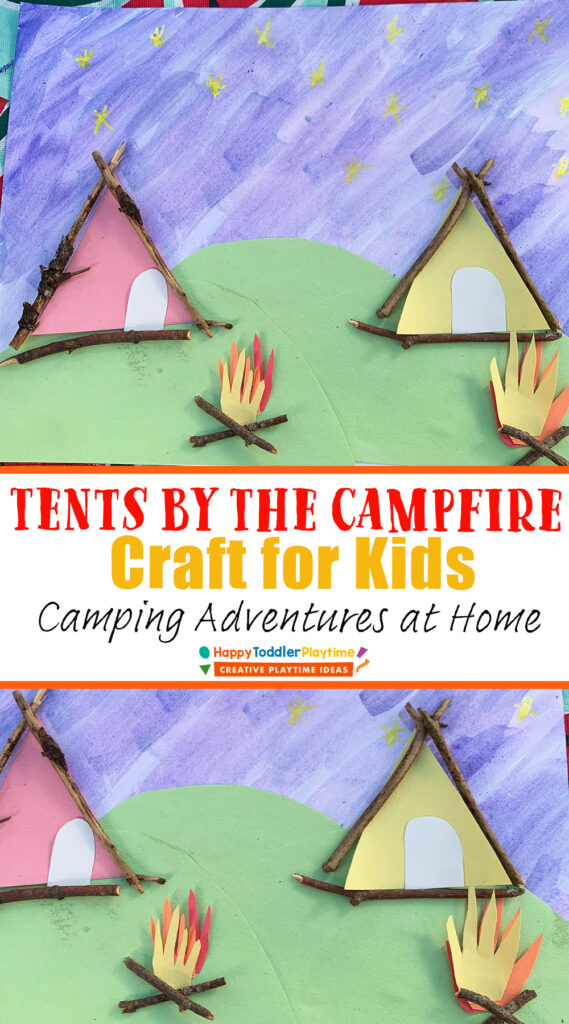 Tents by the campfire easy camping craft for kids