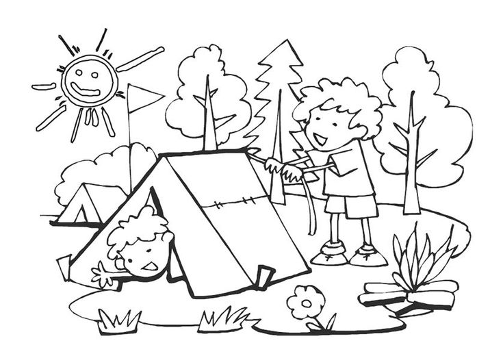 Camping coloring pages