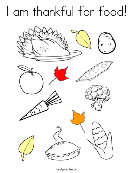 I am thankful for food coloring page