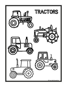 Farm tractor fine motor mats and coloring pages