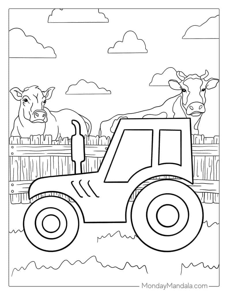 Tractor coloring pages free pdf printables
