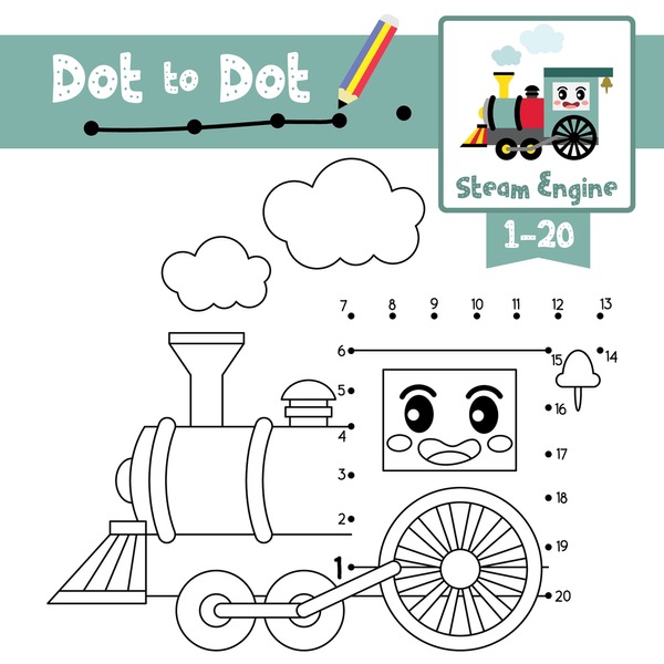 Dot dot coloring train royalty