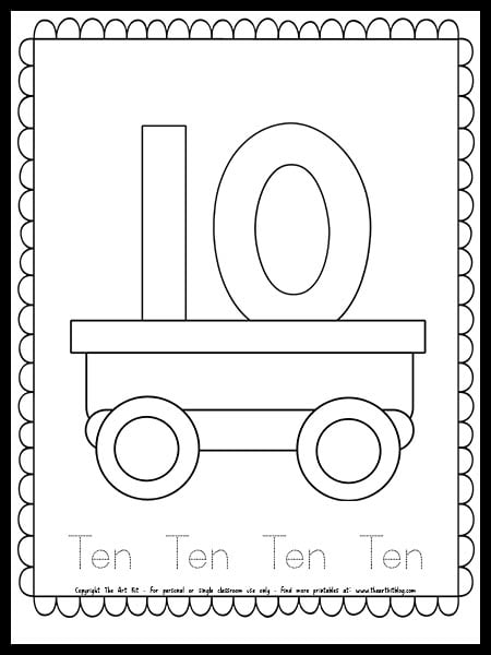 Train number coloring page free printable â the art kit