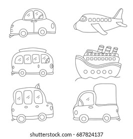 Transportation illustration coloring page children coloring stock vector royalty free