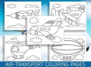 Up up away fun air transport coloring pages for preschool kindergarten