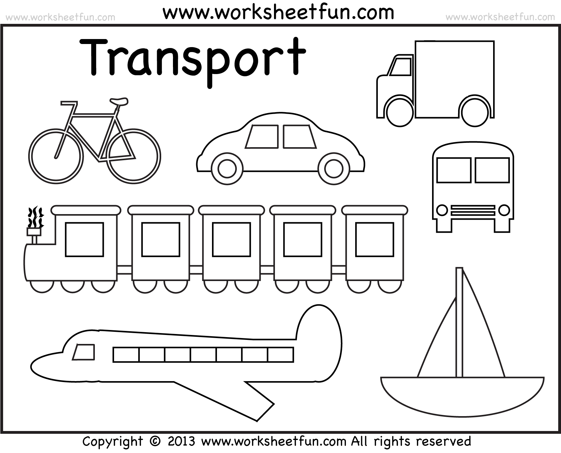 Means of transportation preschool coloring pages transportation worksheet transportation preschool