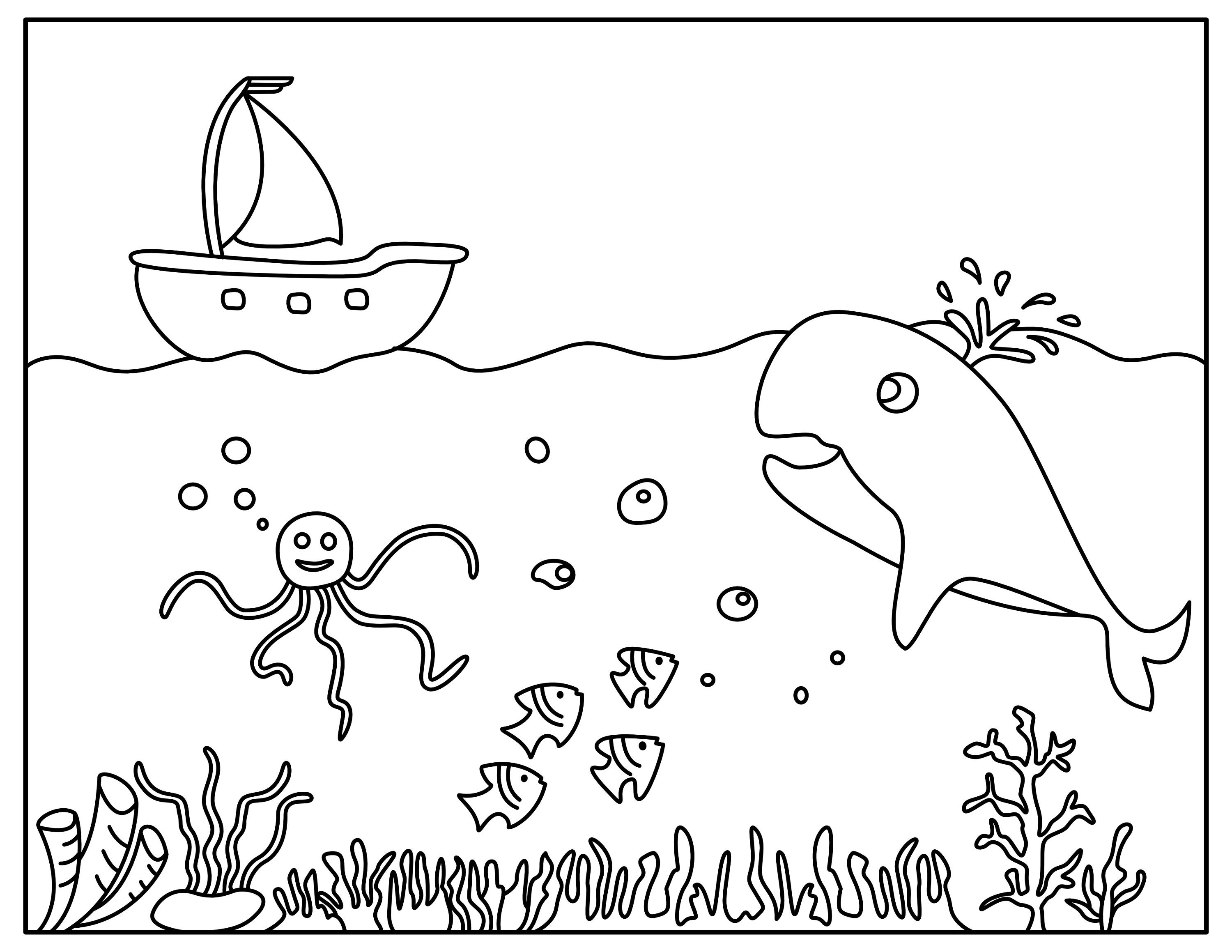 Underwater sea adventures color pages instant download