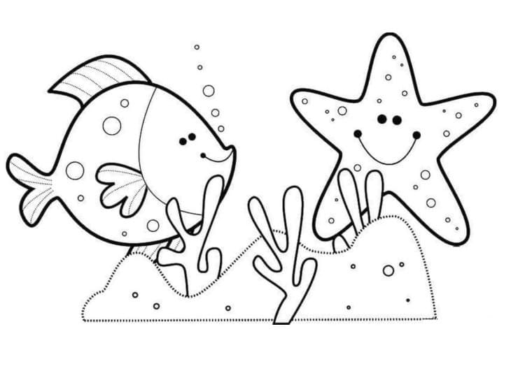 Starfish coloring pages
