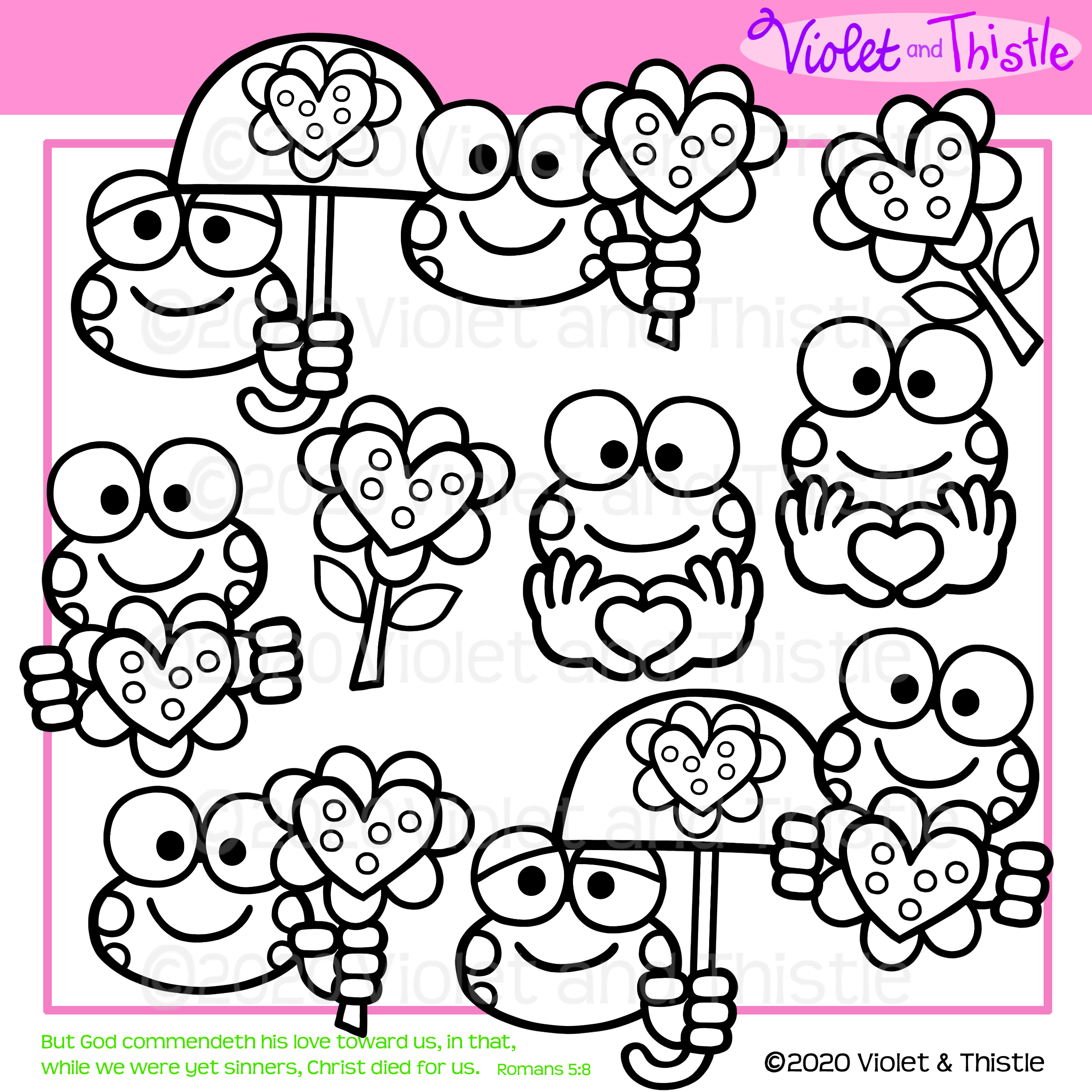 Frog clipart spring valentine frogs heart hands flower umbrella super cute fun frog faces clip art made by teachers