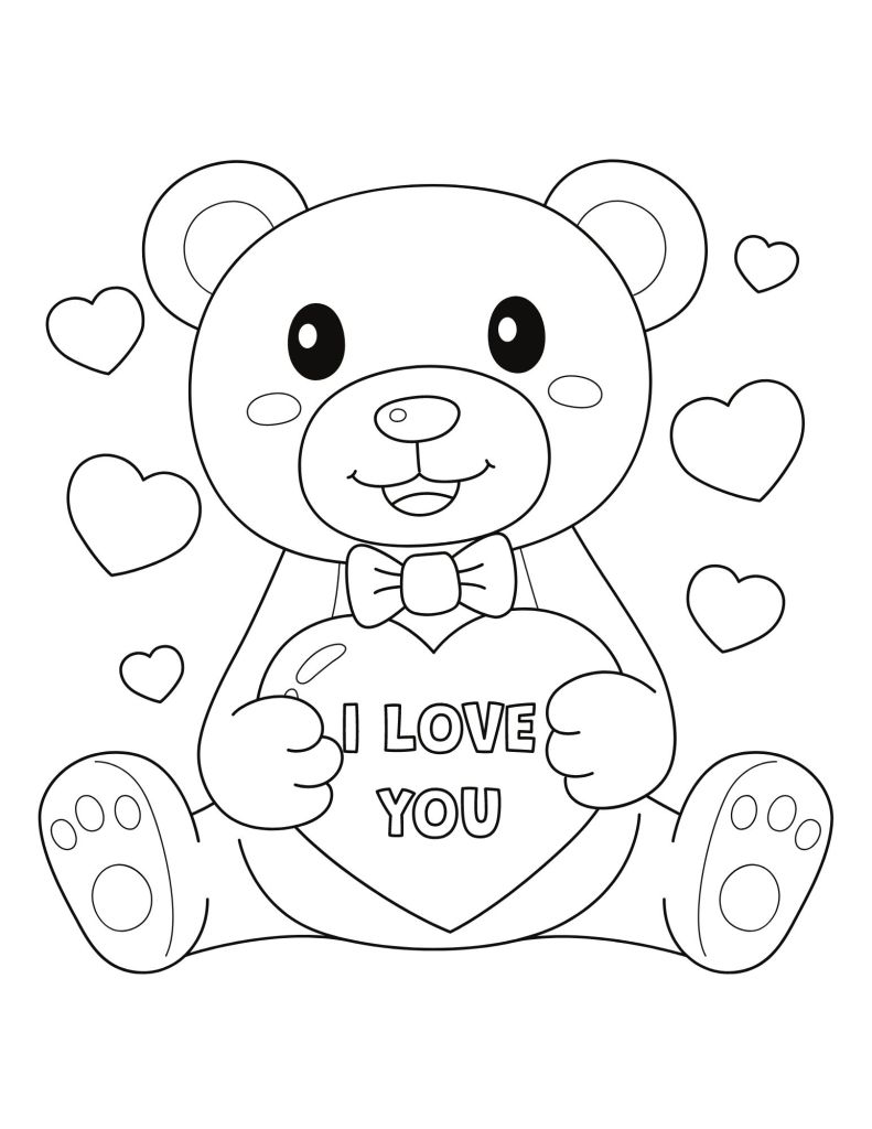 Free valentines day coloring pages for kids