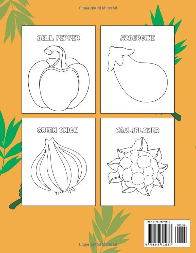 Vegetables for toddler coloring book vegetables coloring pages for preschool or kindergarten little kids