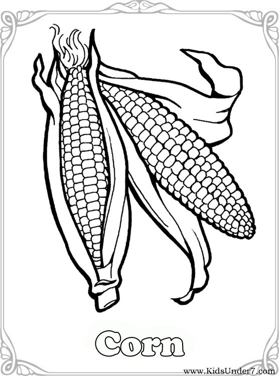 Kids under vegetables coloring pages