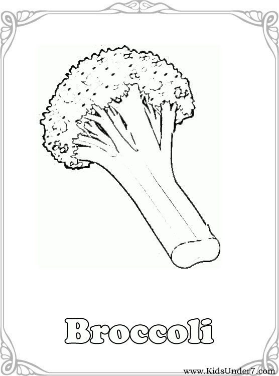 Kids under vegetables coloring pages