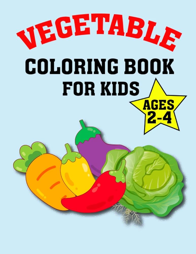 Vegetable coloring book for kids ages