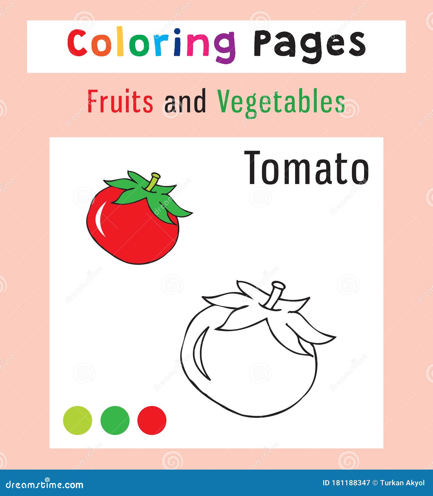 Preschool children for coloring book pages vegetables fruits and berries colorful and in black with white colors stock vector