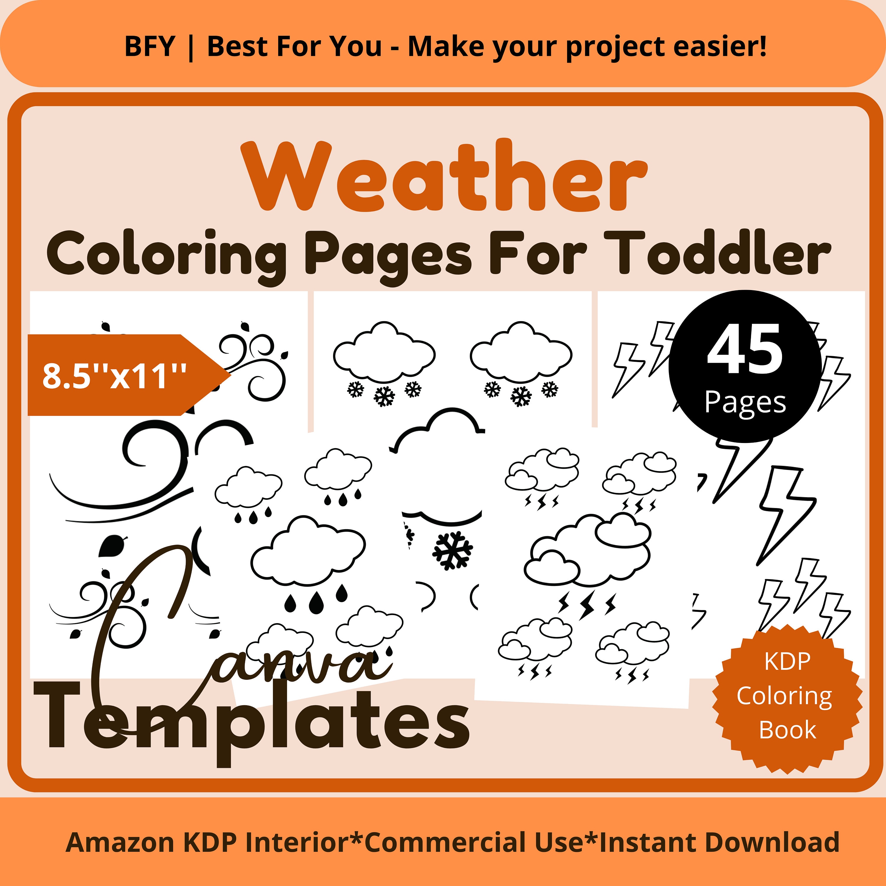Printable weather coloring pages for kids toddler coloring book x pages teaching resources digital download back to school