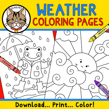 Weather coloring pages for preschool kindergarten first grade by class pet