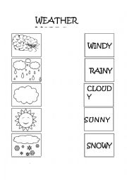 Weather words coloring page