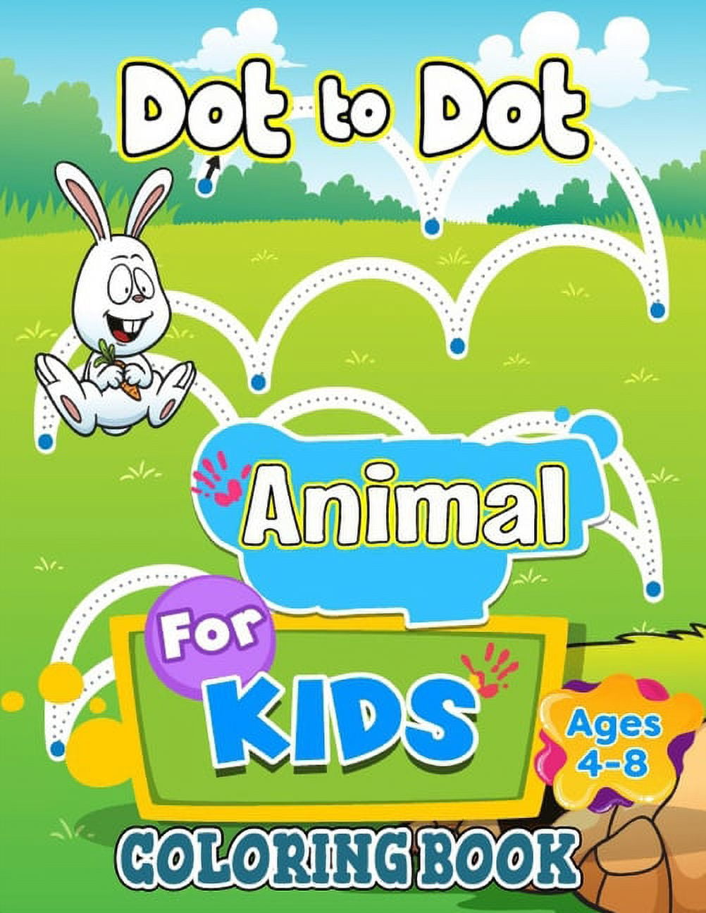 Dot to dot animal coloring book for kids ages
