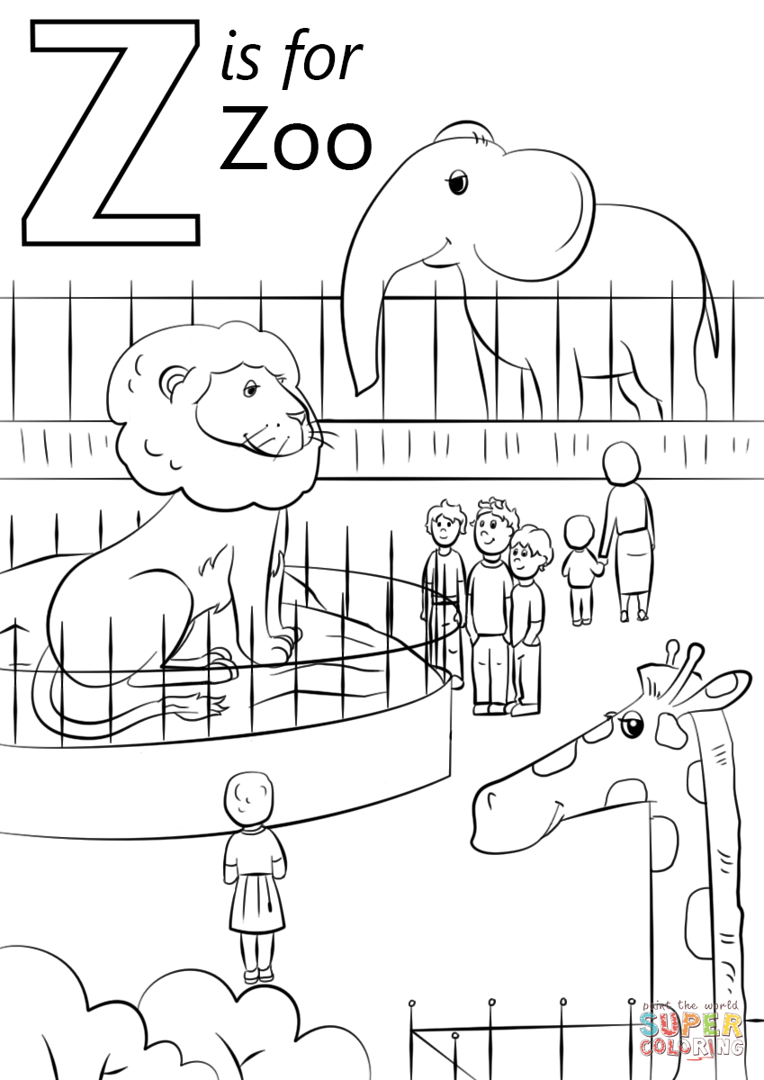 Letter z is for zoo coloring page free printable coloring pages