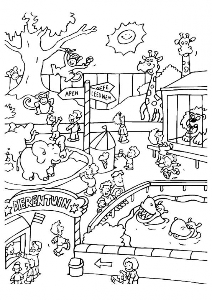 Get this easy preschool printable of zoo coloring pages