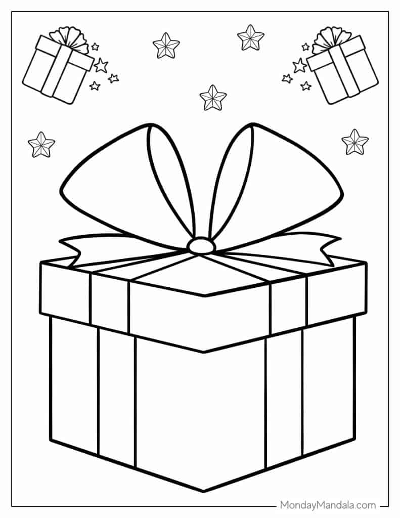 Christmas present coloring pages free pdf printables