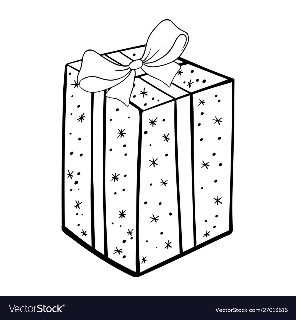 Present box coloring book royalty free vector image