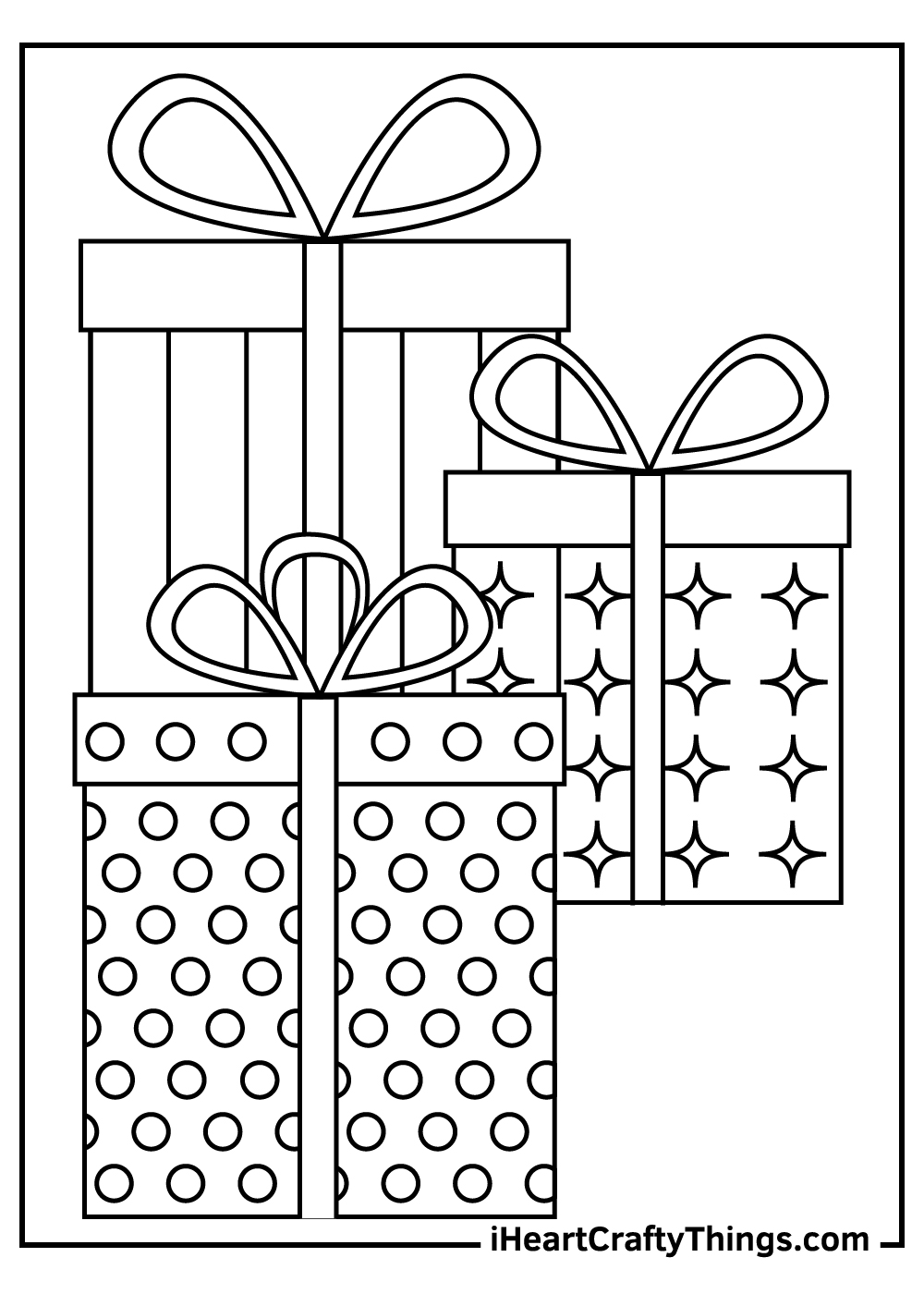 Christmas present coloring pages free printables
