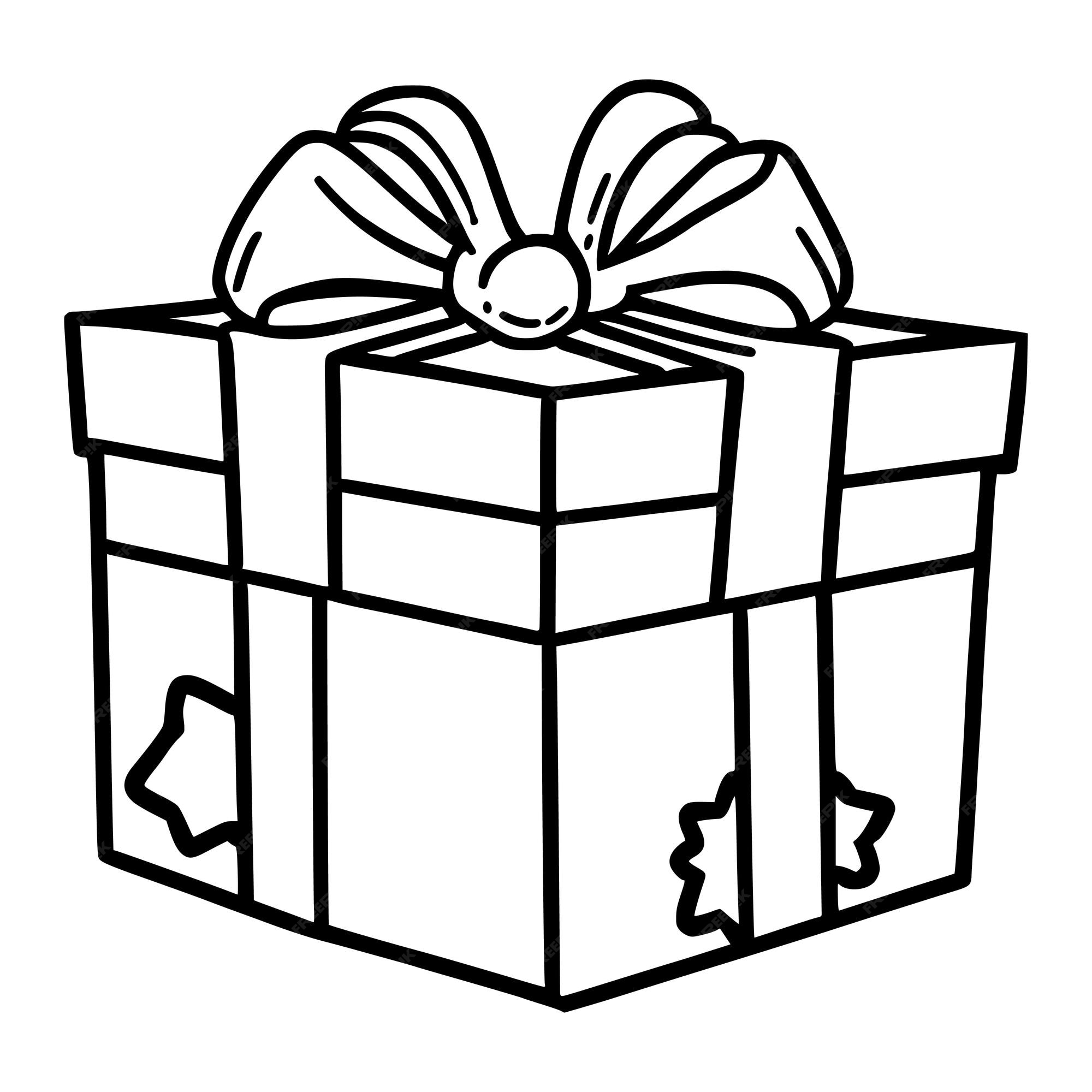 Premium vector gift box coloring pages for kids