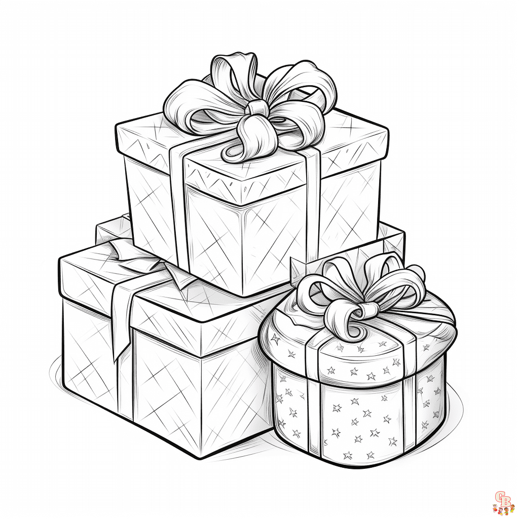 Printable present coloring pages free for kids and adults