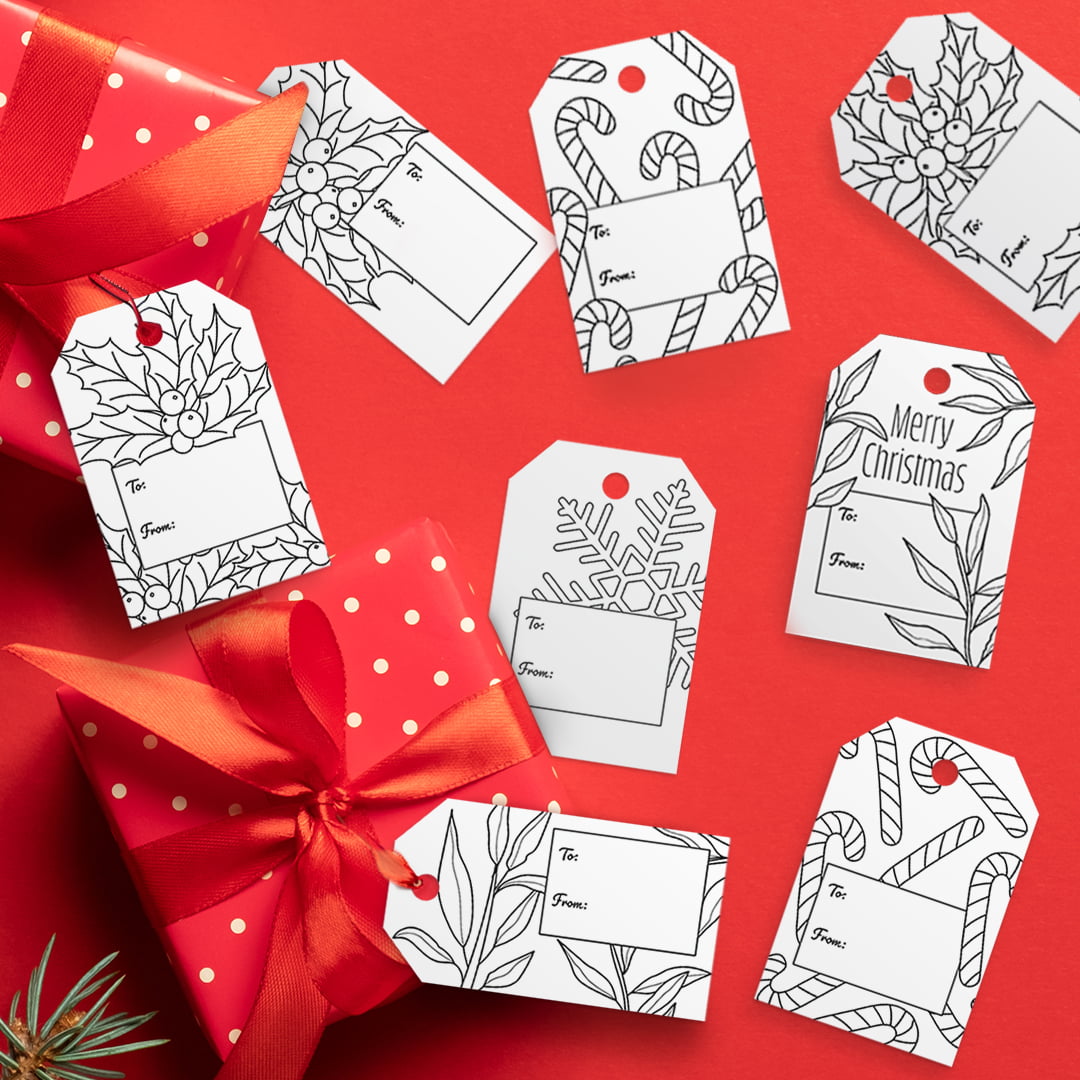 Free christmas gift tags printable coloring gift tags for christmas