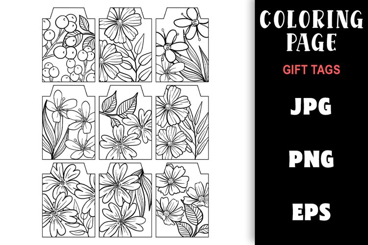 Gift tag coloring page