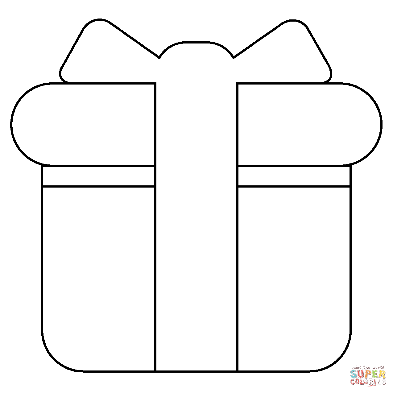 Wrapped gift emoji coloring page free printable coloring pages