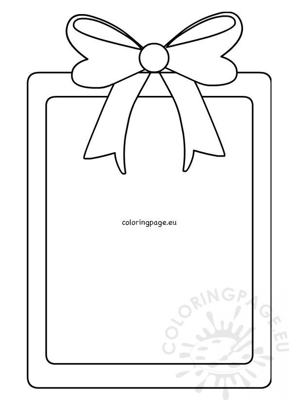 Gift box with bow template printable coloring page