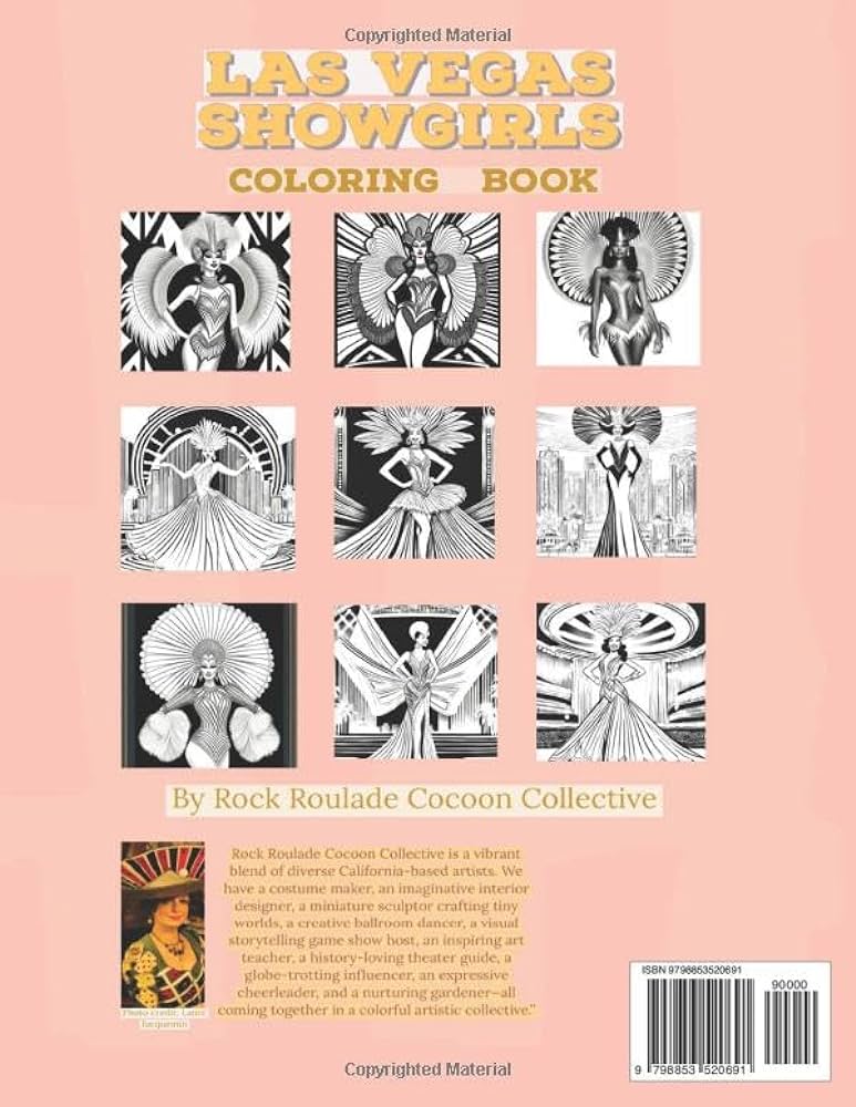 Las vegas showgirl coloring book relax and destress unique characters collective rock roulade cocoon mahoney erin d books