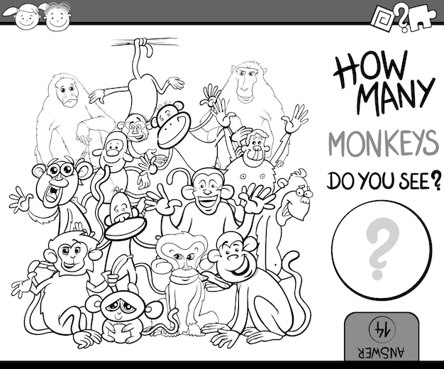 Premium vector counting toys educational game coloring book