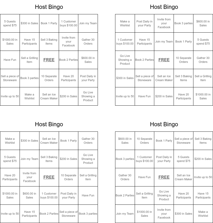 Host bingo