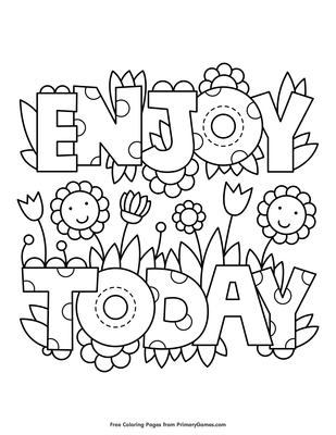 Enjoy today coloring page â free printable pdf from