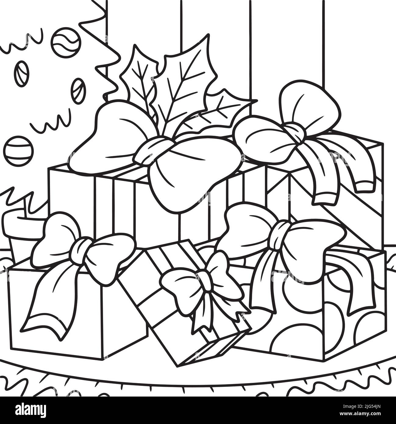 Gifts coloring page cut out stock images pictures