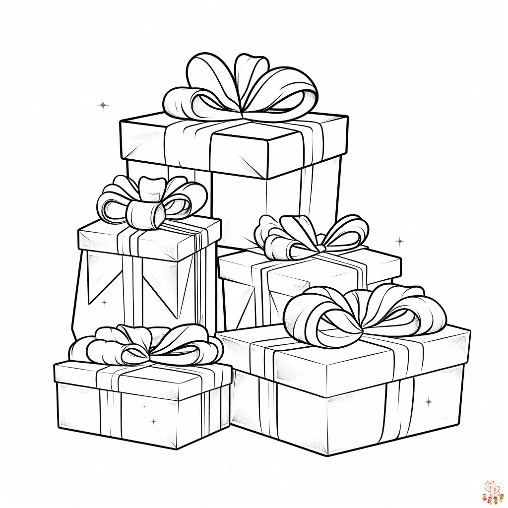 Printable present coloring pages free for kids and adults