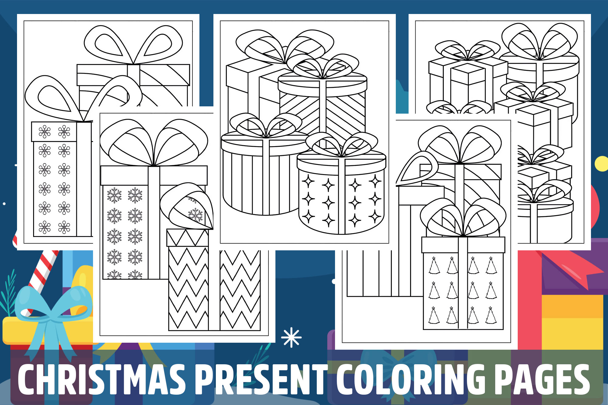 Christmas present coloring pages for kids girls boys teens birthday school activity made by teachers