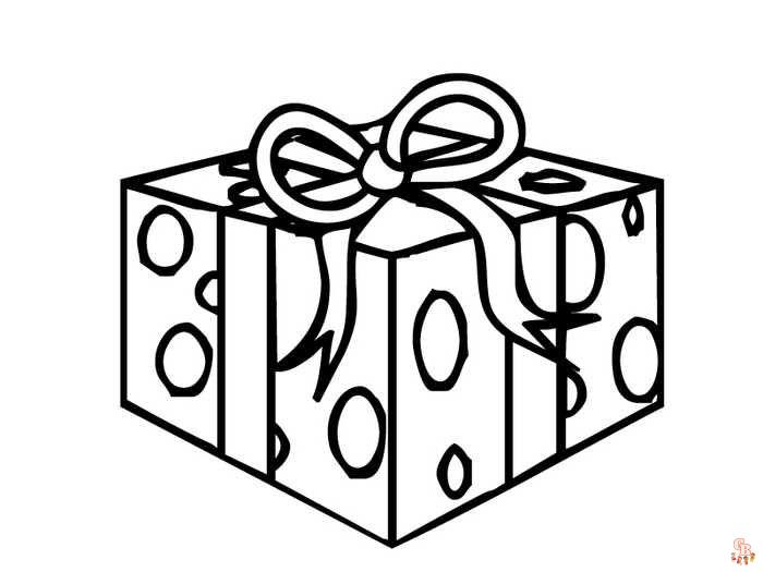 Gift box coloring pages