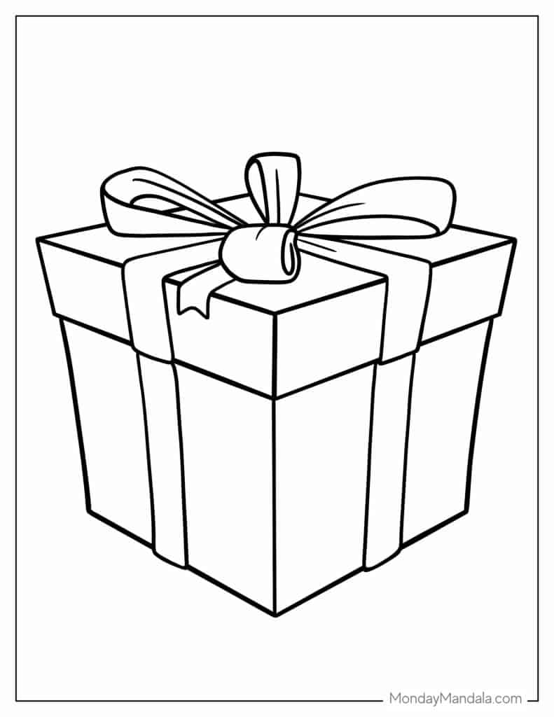Christmas present coloring pages free pdf printables