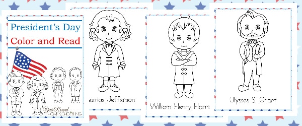 Presidents day color and read pack