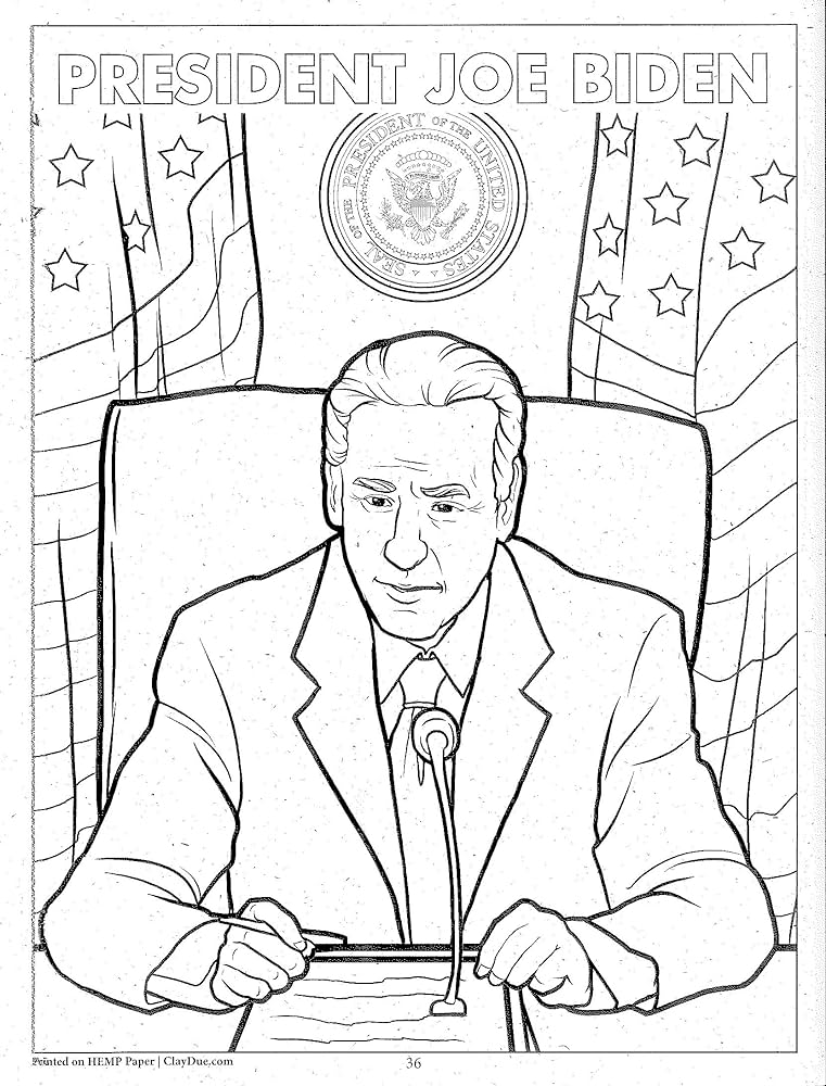 President biden coloring book printed on hemp paper coloringbook coloringbook really big coloring books really big coloring books books