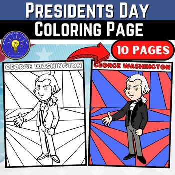 Presidents day coloring pages pop art inspired coloring sheets