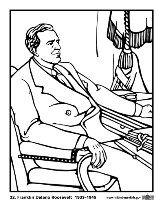 Us presidents franklin d roosevelt coloring pages